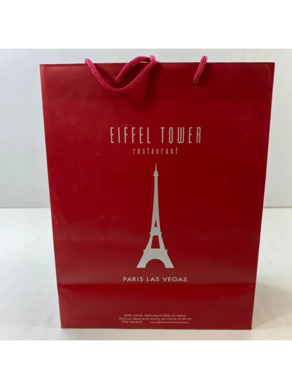 Eiffel Tower Restaurant Paris Las Vegas Souvenir Red Gift Bag Collector's Item